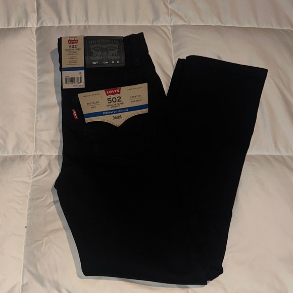 Levi's Other - New With Tags Levi's 502 Regular Taper Big Boys Size 12 Black Jeans